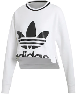 (Women) adidas Originals Cropped Sweater White Casual Crewneck Pullover. ED4759 Buy (Women) adidas Originals Cropped Sweater White Casual Crewneck Pullover. ED4759