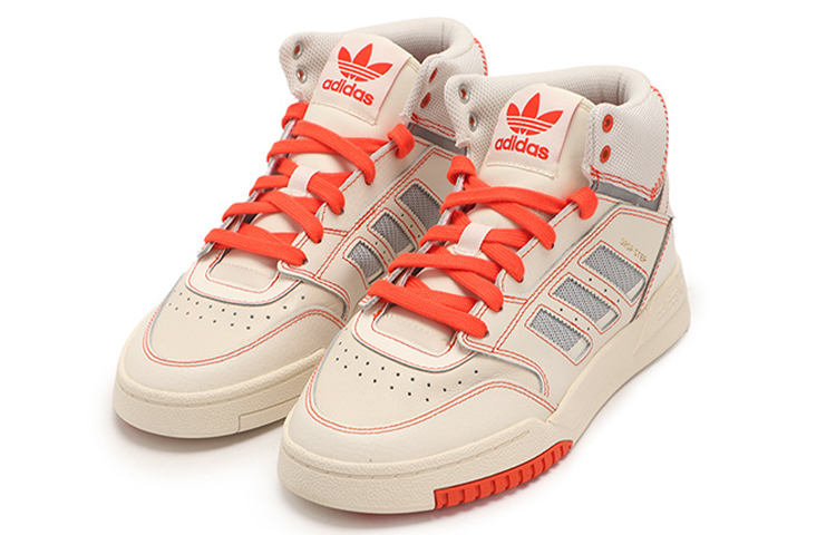 Lookbook adidas originals Drop Step 耐研包覆性防滑 高筒 板鞋 女款 白橙