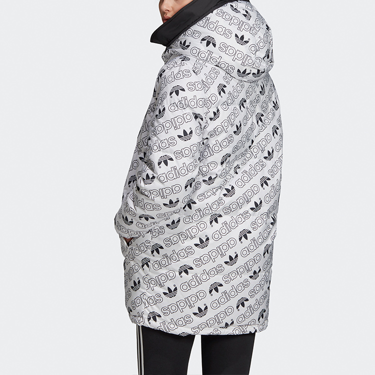 Details for (W) アディダス オリジナル デュアルサイド フーデッド パファージャケット ブラック/ホワイト ED4745