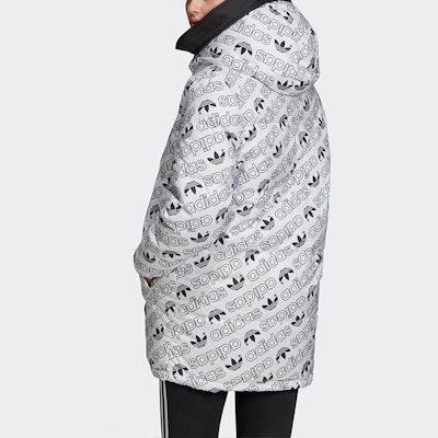 (W) アディダス オリジナル デュアルサイド フーデッド パファージャケット ブラック/ホワイト ED4745 Details for (W) アディダス オリジナル デュアルサイド フーデッド パファージャケット ブラック/ホワイト ED4745