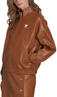 (W) adidas Originals 仿皮革棕色外套 拉鏈立領外套 II6102 Shop (W) adidas Originals 仿皮革棕色外套 拉鏈立領外套 II6102