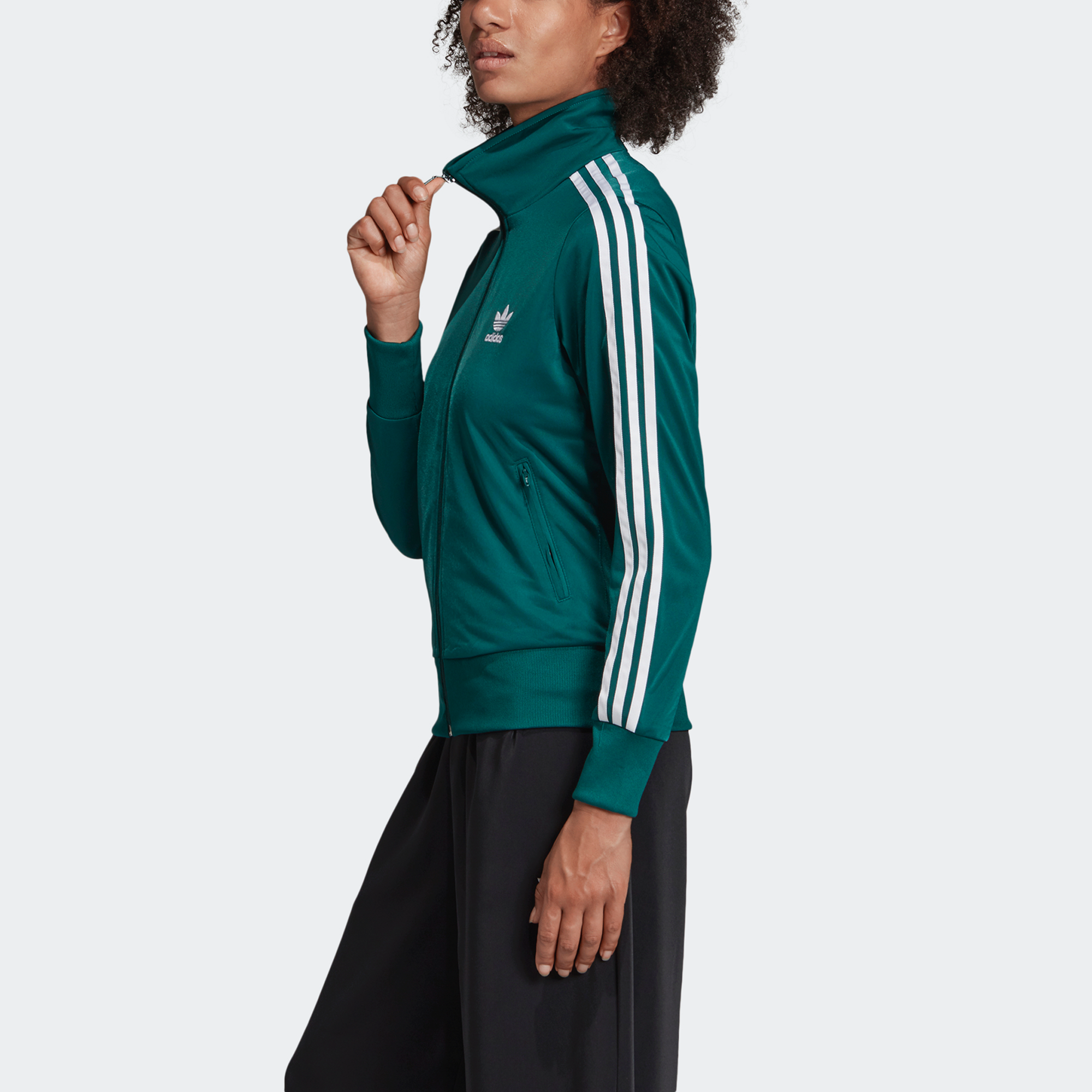 Details for (W) 阿迪达斯三叶草Firebird TT优雅绿三条纹运动夹克 ED7535