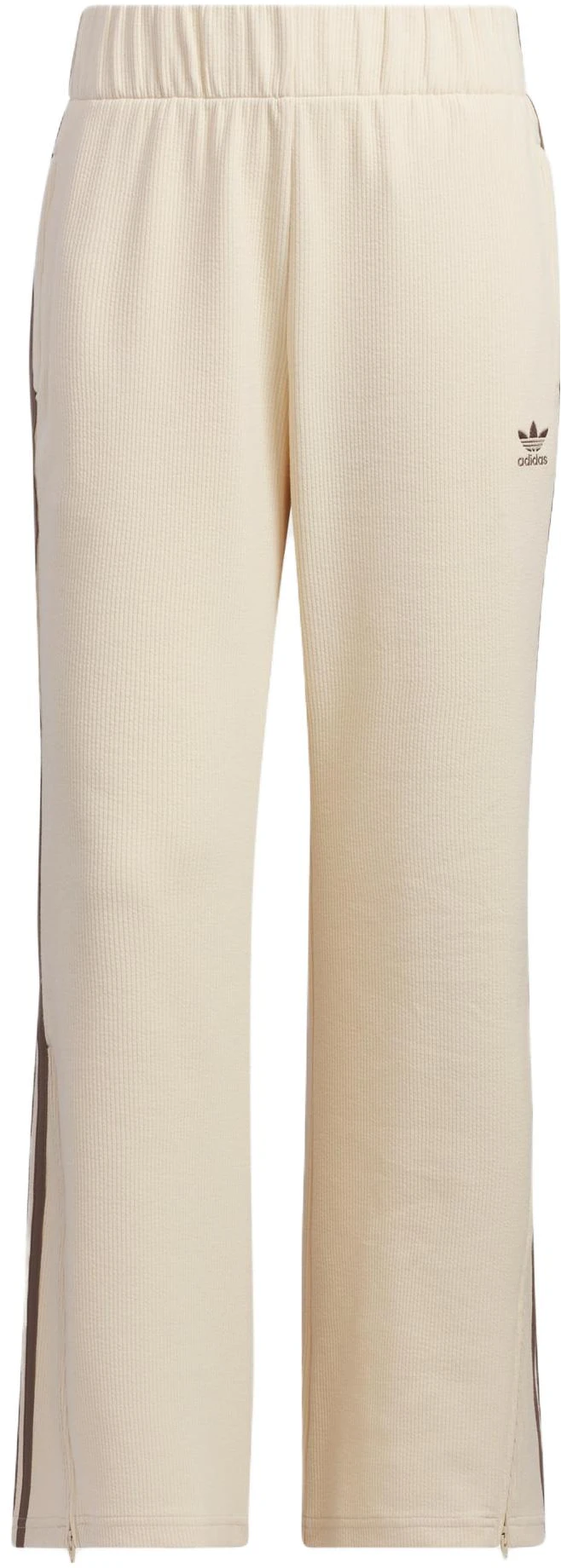 women-adidas-originals-flared-pants-logo-3-stripes-knit-joggers-sand-beige-retro-ip-3001