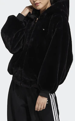 (W) 阿迪达斯经典款黑色羊羔绒抓绒连帽夹克 HC6600 Shop (W) 阿迪达斯经典款黑色羊羔绒抓绒连帽夹克 HC6600