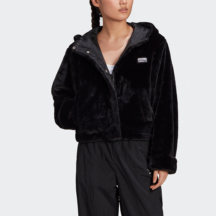 (Women) adidas Originals Fleece Hoodie Black GD3965 圖 4