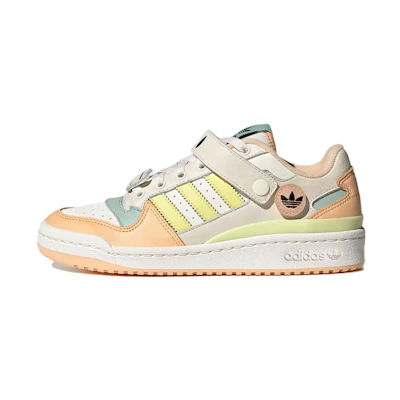 (W) adidas originals Forum Low 'White Light Orange Cream Yellow Green'