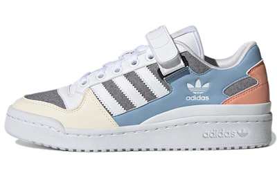 (Women) adidas originals Forum Low Wear-resistant Non-Slip Casual Skateboarding Shoes White Blue Gray GZ4405