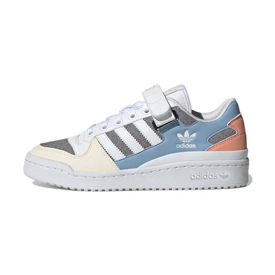 (W) adidas originals Forum Low Wear-resistant Non-Slip Casual Skateboarding Shoes White Blue Gray