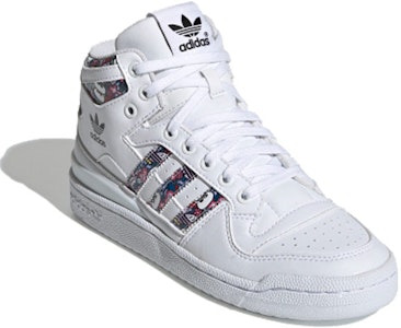 adidas originals FORUM Mid 防滑耐磨 中筒 滑板鞋 女式 白色碎花 Order adidas originals FORUM Mid 防滑耐磨 中筒 滑板鞋 女式 白色碎花