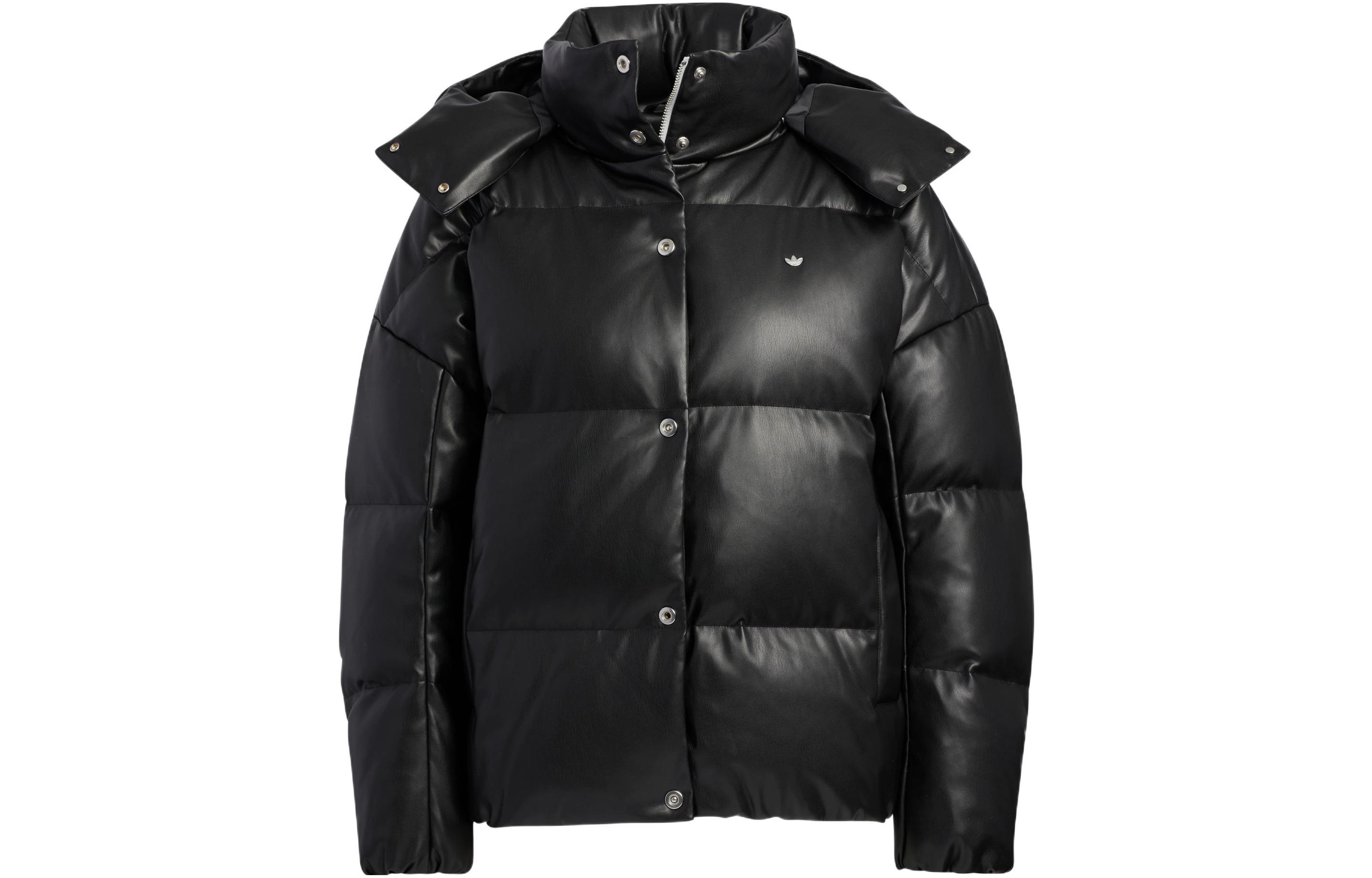 (Women) adidas Originals FW22  Black Hooded Down Jacket with Logo Embroidery. HS9526 圖 2