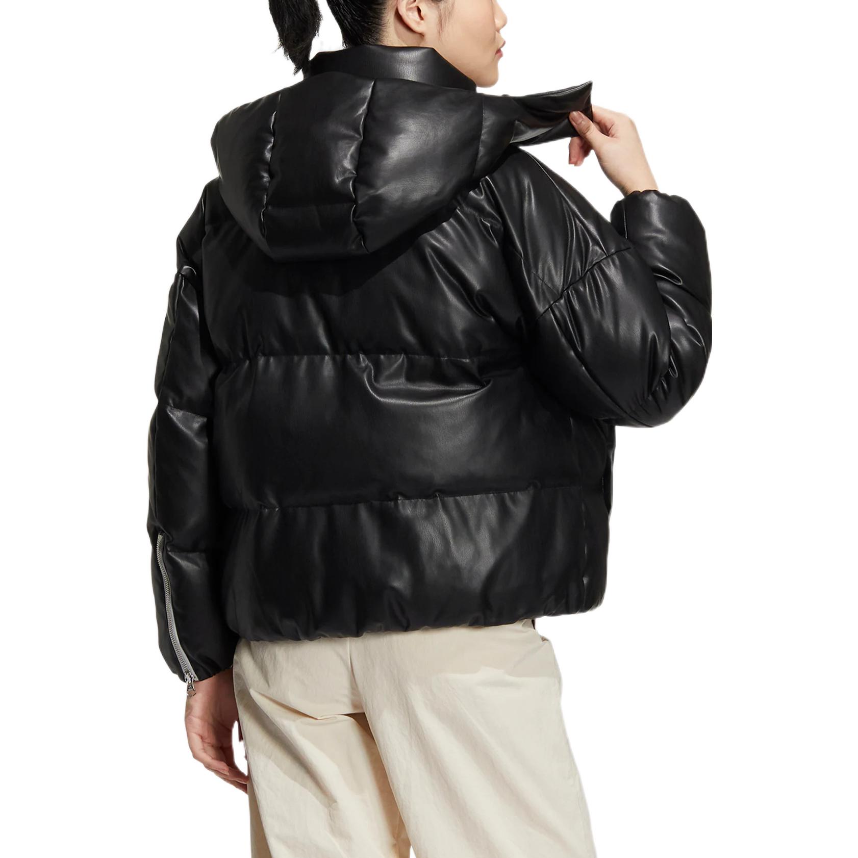 (Women) adidas Originals FW22  Black Hooded Down Jacket with Logo Embroidery. HS9526 圖 4