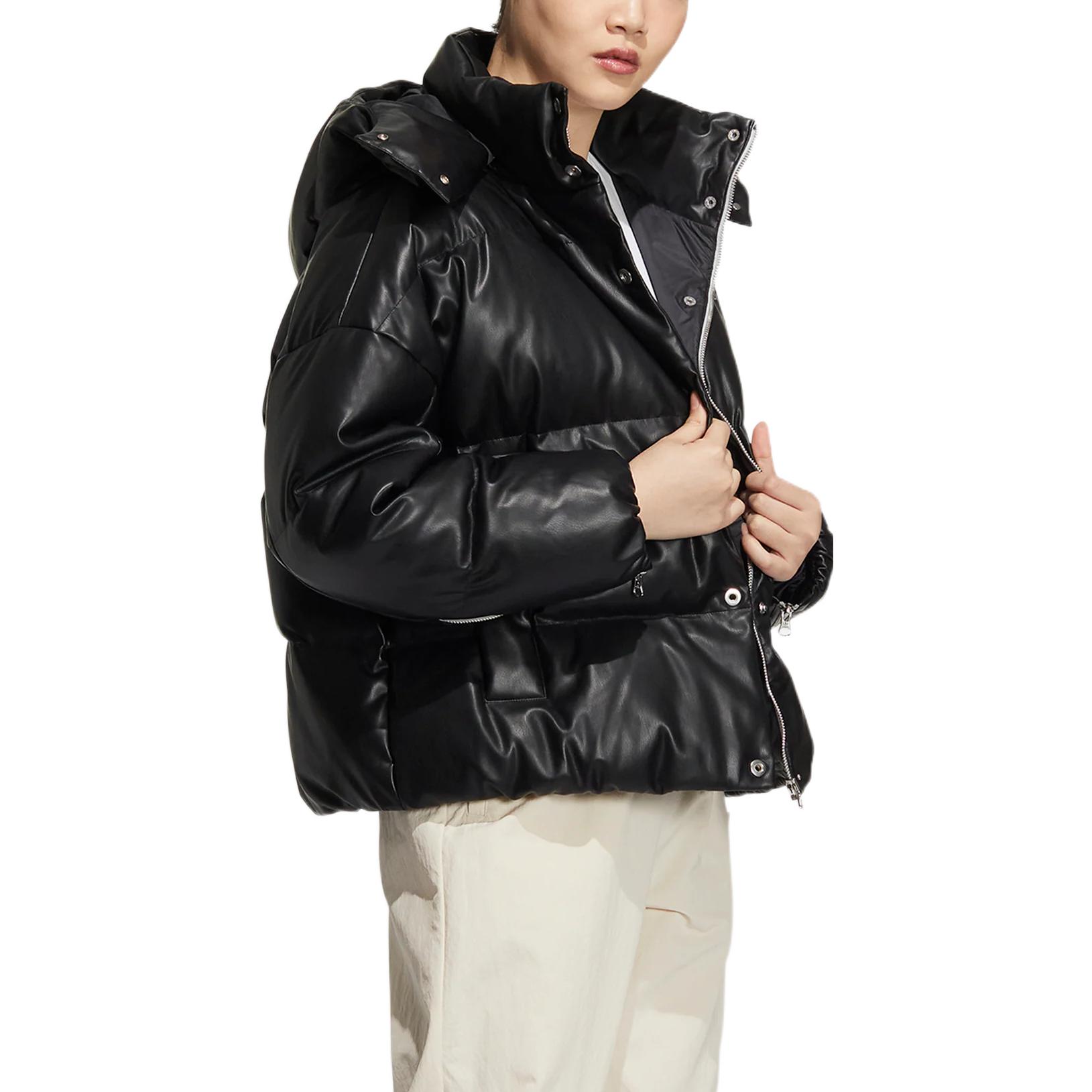 (Women) adidas Originals FW22  Black Hooded Down Jacket with Logo Embroidery. HS9526 圖 5
