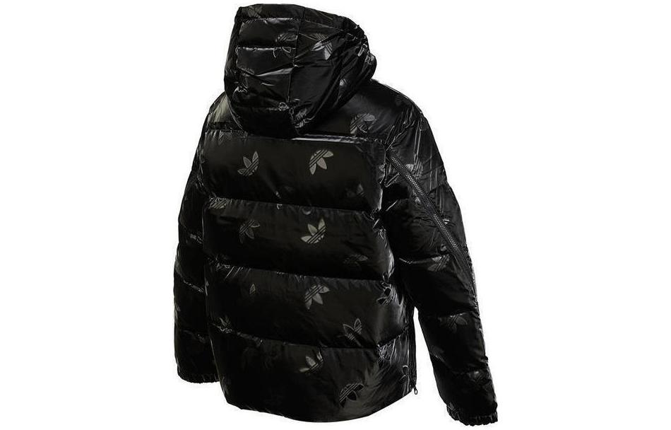 Lookbook (W) アディダス オリジナルズ FW22 ブラック ロゴ プリント パファー ジャケット フード付き HS9510