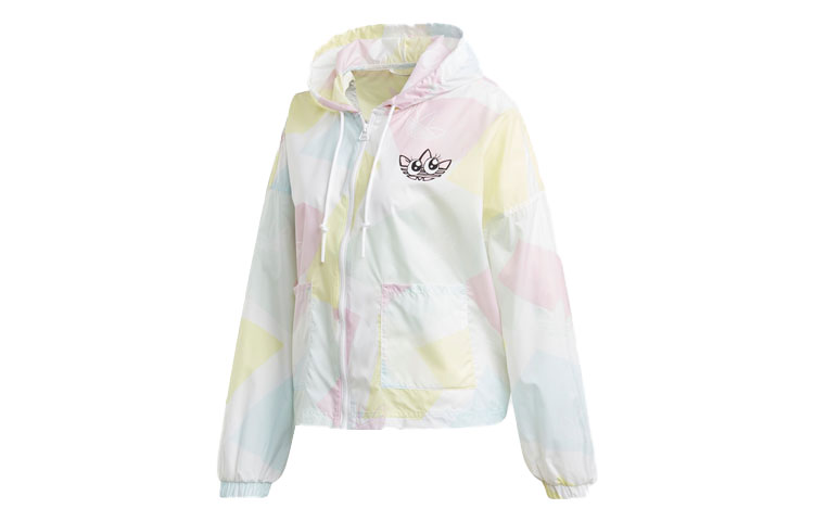 (Women) adidas Originals Graphic Windbreaker Jacket White/Multi-Color GK3680