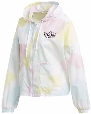 (Women) adidas Originals Graphic Windbreaker Jacket White/Multi-Color GK3680 Buy (Women) adidas Originals Graphic Windbreaker Jacket White/Multi-Color GK3680