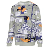 (Women) adidas Originals Green Cartoon Graphic Crewneck Sweatshirt Casual Wear GN4265 (Women) adidas Originals Green Cartoon Graphic Crewneck Sweatshirt Casual Wear GN4265