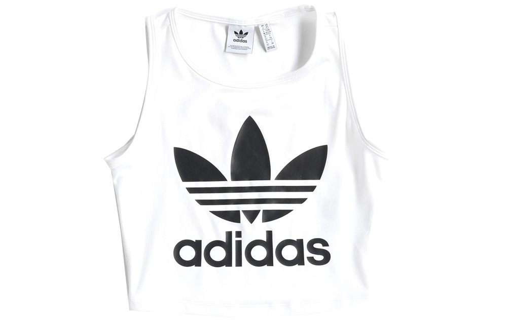 (Women) adidas Originals High-Waist Sleeveless Crop Top White FL4079-YC