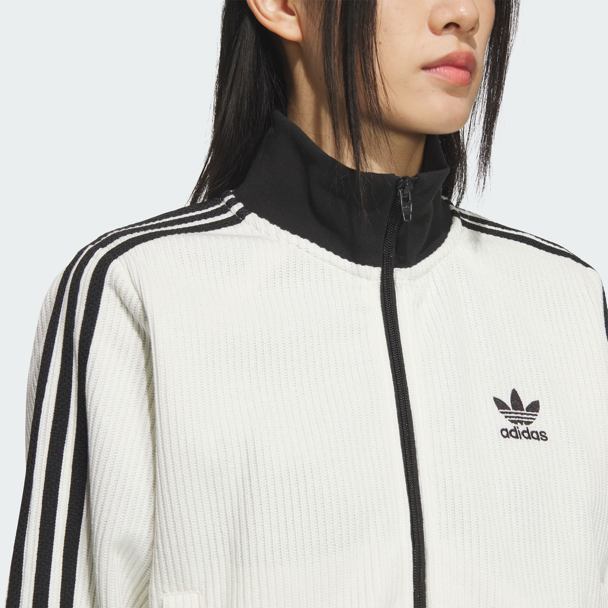 (Women) adidas Originals Knit Track Jacket Loose Fit with Stand Collar KC2649 圖 6