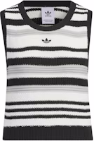 (Women) adidas Originals Knit Vest Black with Logo Embroidery and Colorblock Stripes JI7051 (Women) adidas Originals Knit Vest Black with Logo Embroidery and Colorblock Stripes JI7051