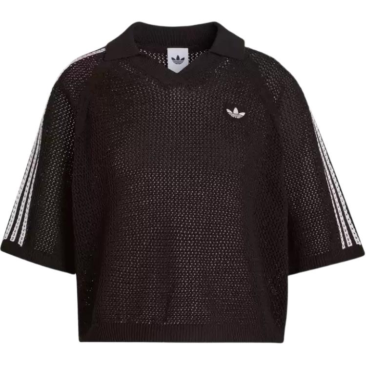 (Women) adidas Originals Knitted Logo Short-Sleeve Polo Shirt KE0198