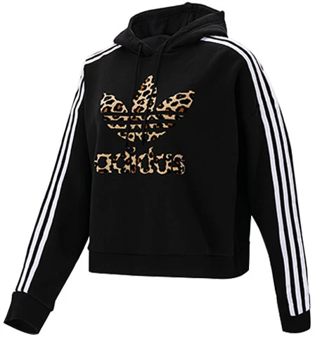 women-adidas-originals-leopard-stripe-logo-cropped-hoodie-black-gt-5223
