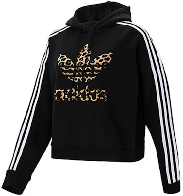 (W) 아디다스 오리지널 레오파드 스트라이프 로고 크롭 후디 - 블랙 GT5223 Order (W) 아디다스 오리지널 레오파드 스트라이프 로고 크롭 후디 - 블랙 GT5223