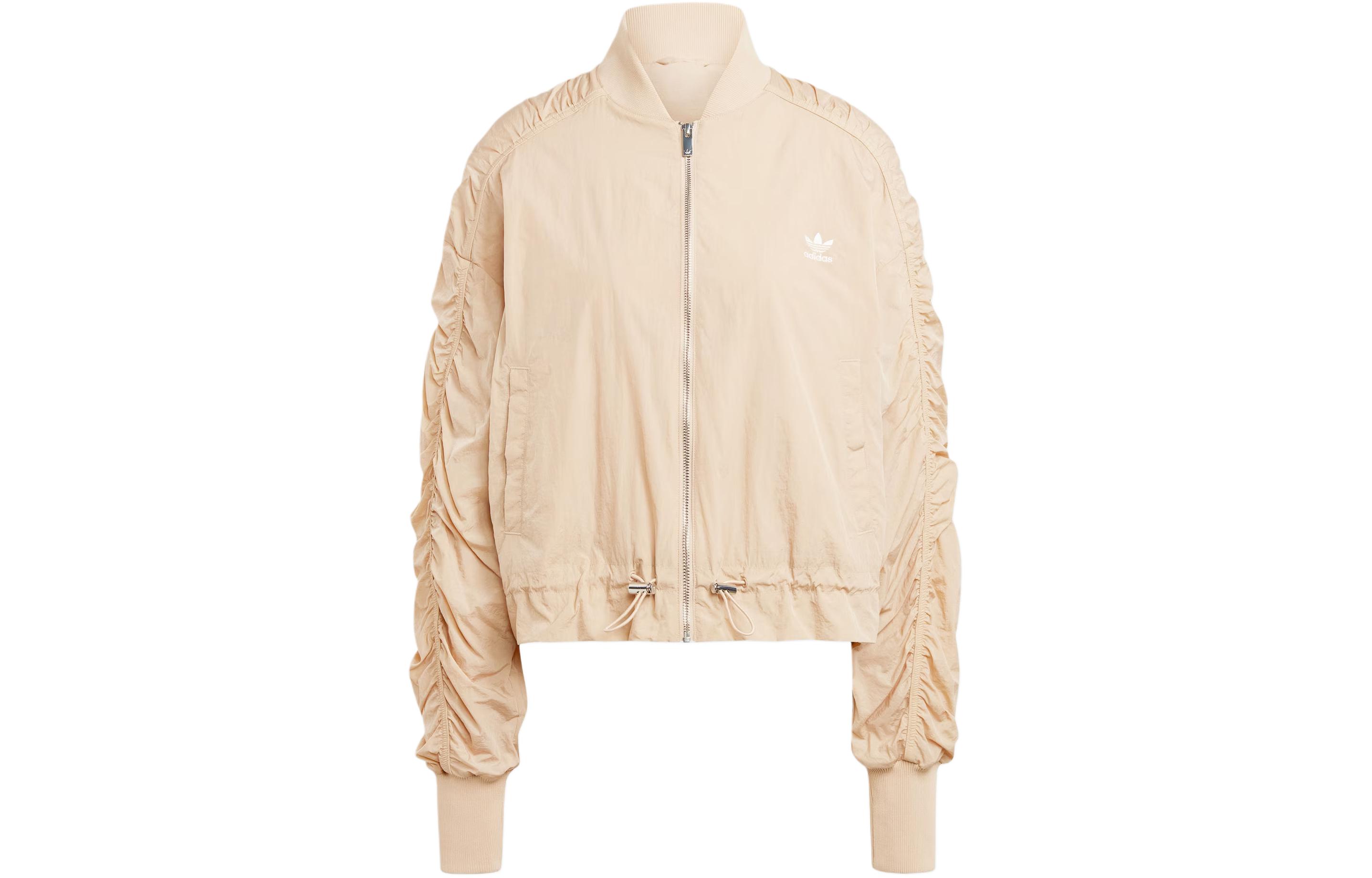 (Women) adidas Originals Lightweight Bomber Jacket Magic Beige Women’s Three-Stripes IY3422