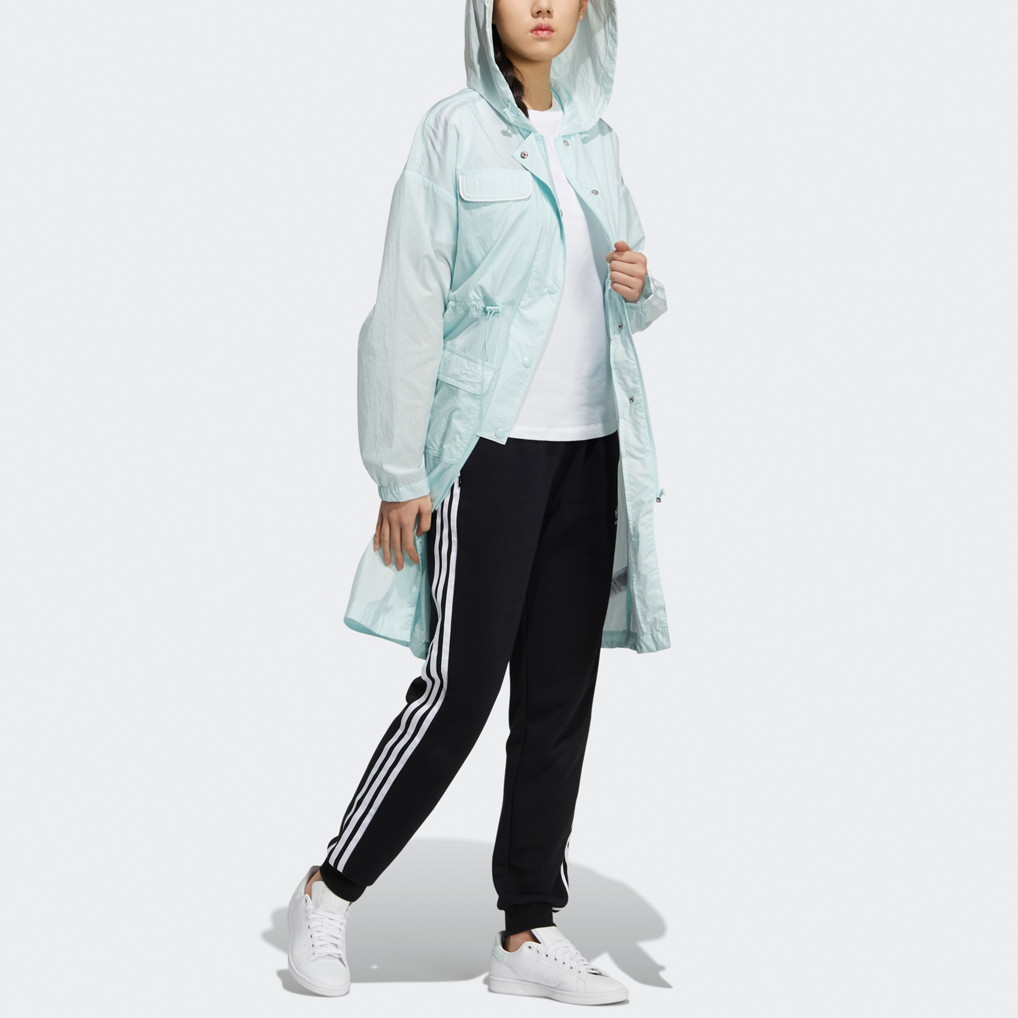 (Women) adidas Originals Long Hooded Outdoor Jacket Green HC6587 圖 5