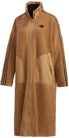 women-adidas-originals-long-sherpa-reversible-fleece-coat-cardboard-yellow-gv-2928