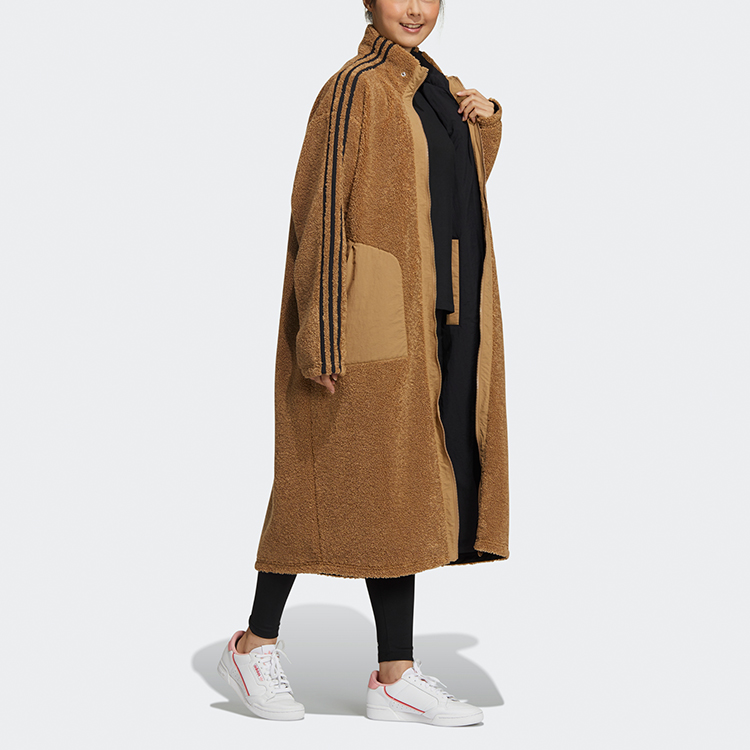 Purchase (W) adidas Originals Jaket Panjang Sherpa Reversible Fleece Cardboard Kuning GV2928