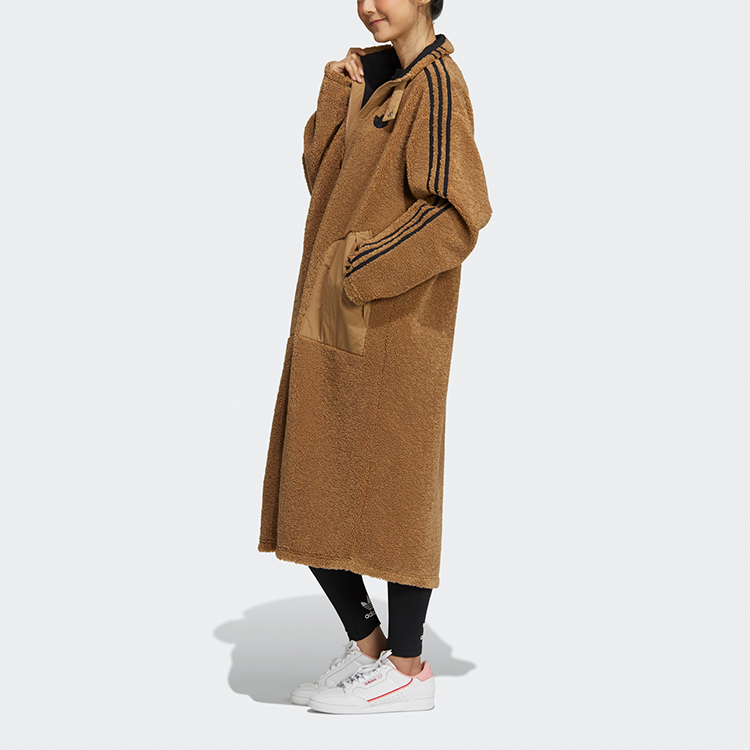 Sizing (W) adidas Originals Jaket Panjang Sherpa Reversible Fleece Cardboard Kuning GV2928