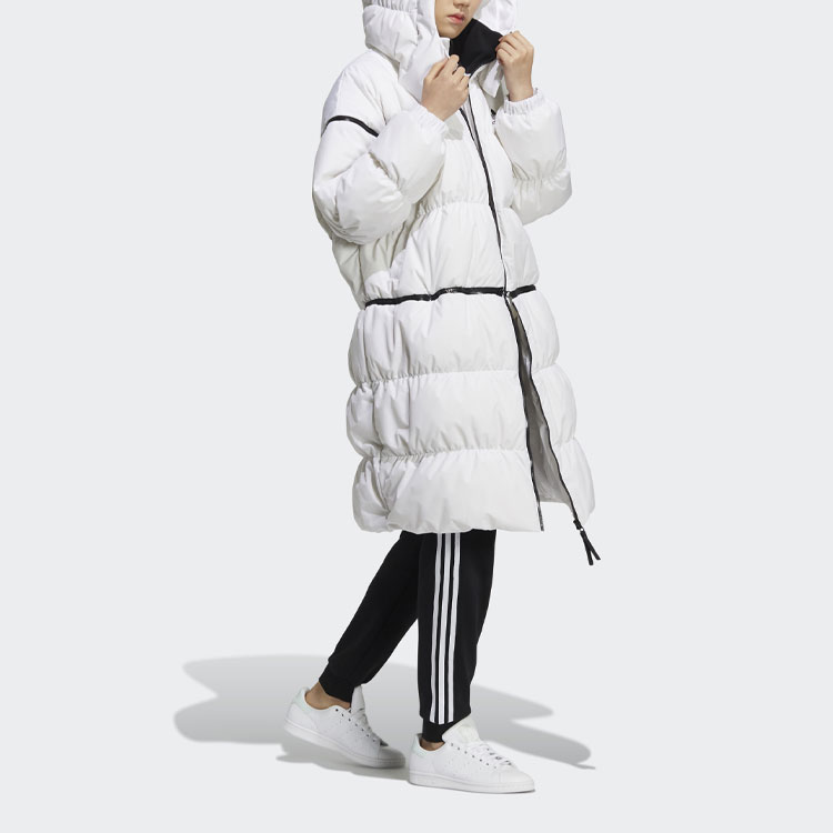 Purchase (W) アディダスオリジナルス 冬用ロングフードパファージャケット ホワイトダウンコート HF1582