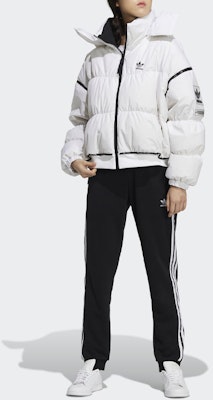 (W) アディダスオリジナルス 冬用ロングフードパファージャケット ホワイトダウンコート HF1582 Details for (W) アディダスオリジナルス 冬用ロングフードパファージャケット ホワイトダウンコート HF1582