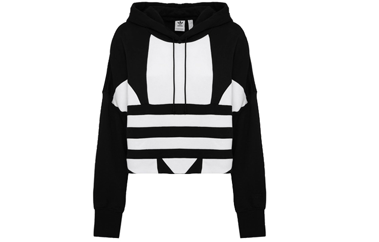 (Women) adidas Originals Loose Fit Big Logo Cropped Hoodie - Black FS1314