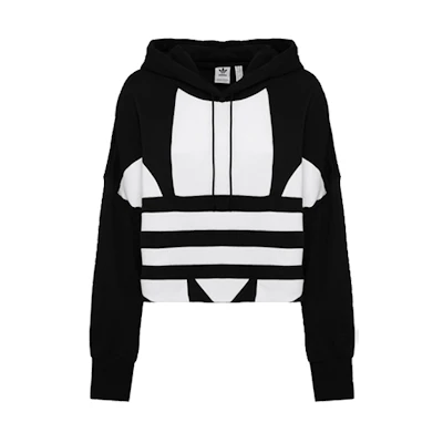 (Women) adidas Originals Loose Fit Big Logo Cropped Hoodie - Black FS1314