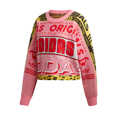 (Women) adidas Originals Multicolor Letter Graphic Crewneck Sweatshirt Multicolor ED7648