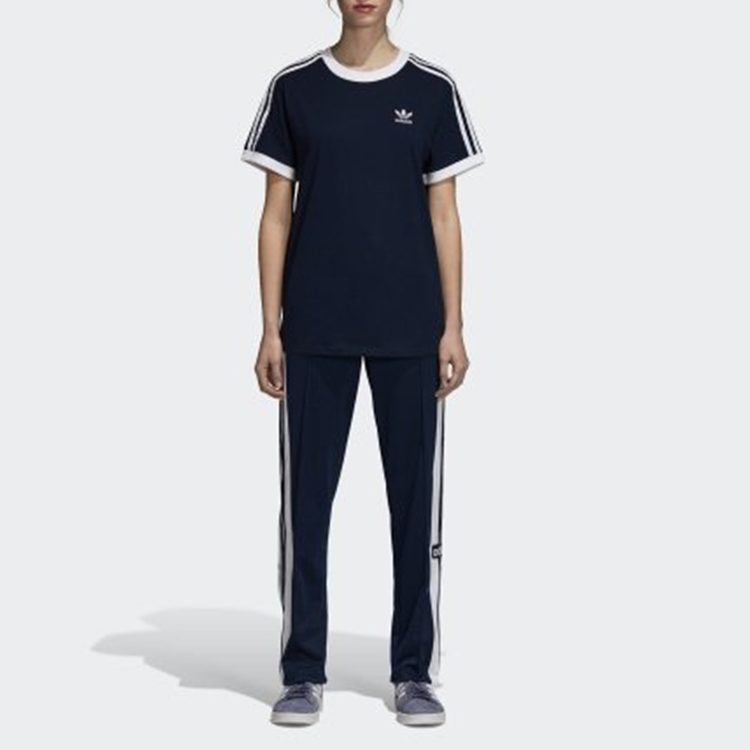 Shop (Women) Adidas Originals Navy Blue Retro Casual Track Pants DH3155