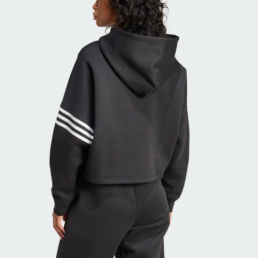 Shop (W) 아디다스 오리지널 뉴클래식 블랙 스트라이프 로고 후디 캐주얼 스웻셔츠 IW5607