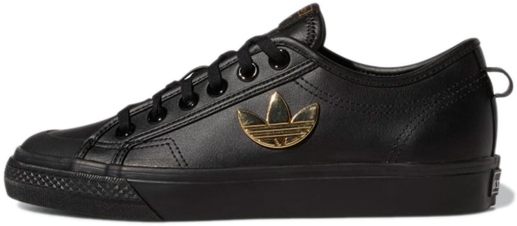 women-adidas-originals-nizza-trefoil-comfort-durable-low-top-charcoal-black-h01129