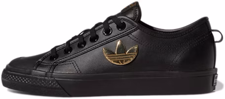 (Women) adidas Originals Nizza Trefoil 'Carbon Black Gold' H01129 (Women) adidas Originals Nizza Trefoil 'Carbon Black Gold' H01129
