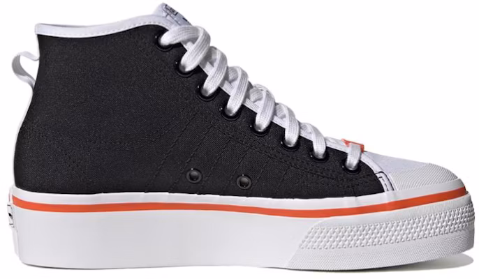 adidas originals NIZZA 平台高筒 板鞋 女款 白黑橙 Order adidas originals NIZZA 平台高筒 板鞋 女款 白黑橙