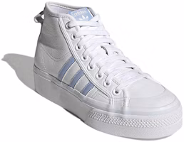 Lookbook adidas originals Nizza Platform Mid 中筒增高厚底板鞋 女款 白色