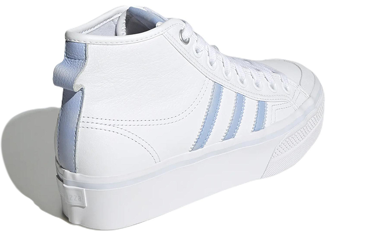 Shop adidas originals Nizza Platform Mid 中筒增高厚底板鞋 女款 白色