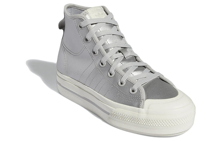 Lookbook adidas originals Nizza Rf Platform Mid 舒適耐磨板鞋 女款 銀色