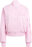 (Women) adidas Originals Oversized Collegiate Jacket Pink Retro Varsity Style IX6967 (Women) adidas Originals Oversized Collegiate Jacket Pink Retro Varsity Style IX6967