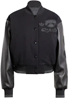 (Women) adidas Originals Oversized Collegiate Jacket Black Vintage Sport Style IX6968 (Women) adidas Originals Oversized Collegiate Jacket Black Vintage Sport Style IX6968