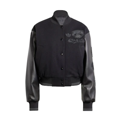 (Women) adidas Originals Oversized Collegiate Jacket Black Vintage Sport Style IX6968