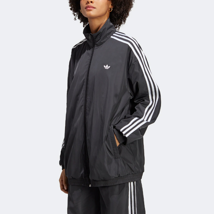 (Women) adidas Originals Oversized Track Jacket Grey Retro Embroidered Logo IP7142 圖 4