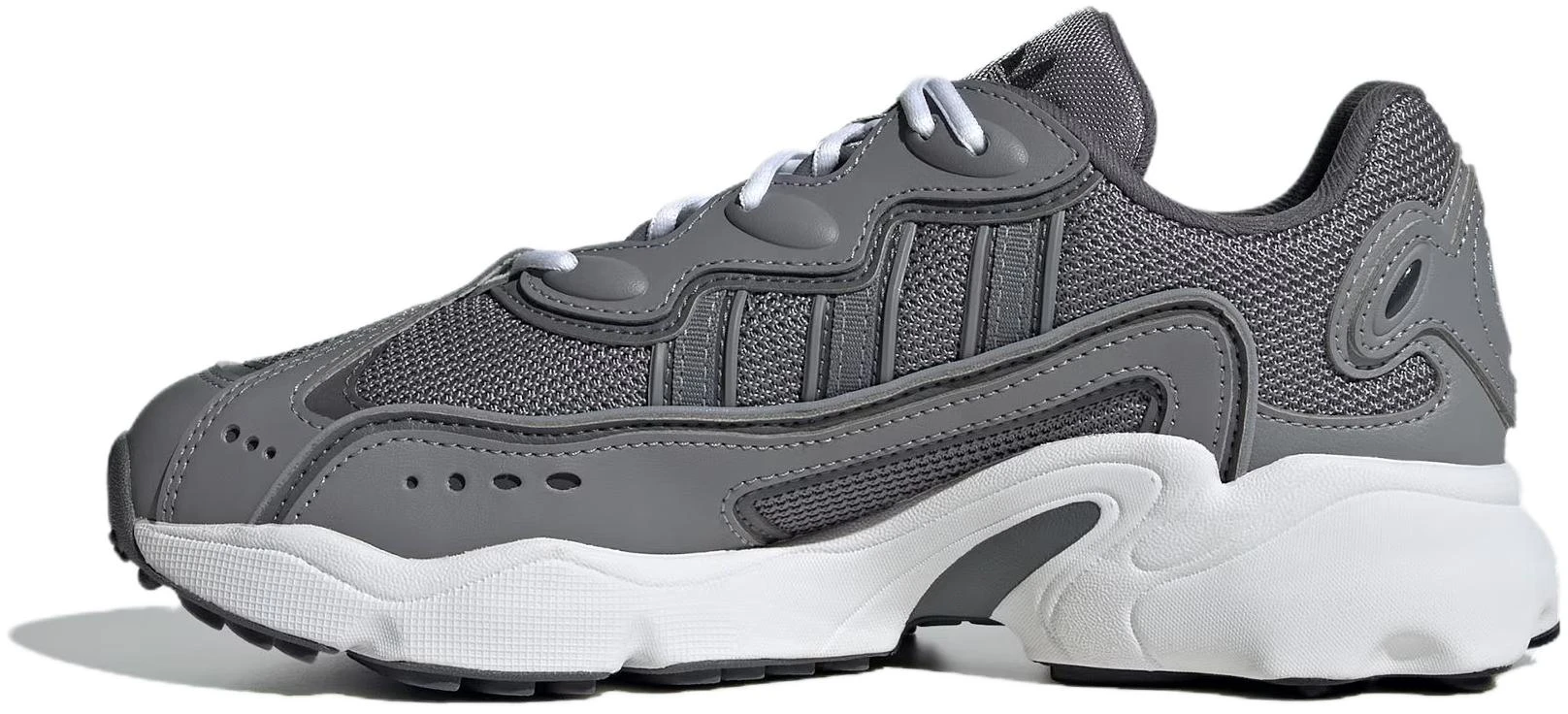 women-adidas-originals-ozweego-casual-shoes-gray-white-comfortable-and-breathable-ig-3036
