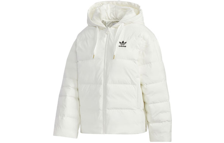 (Women) adidas Originals Padded Hooded Jacket Winter Outerwear White GV4105